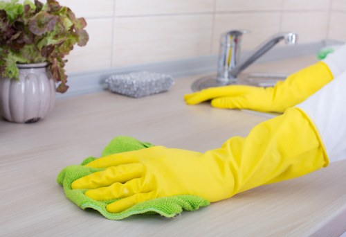 Professional cleaning team supporting a Kensington workplace outside business hours
