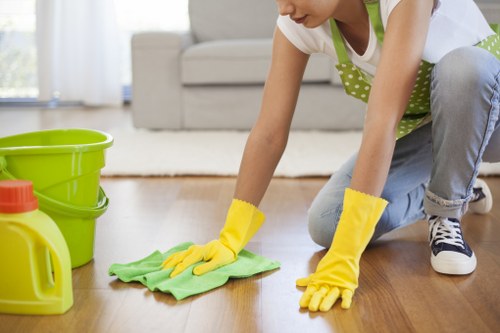 Professional cleaning of a paved patio in Kensington